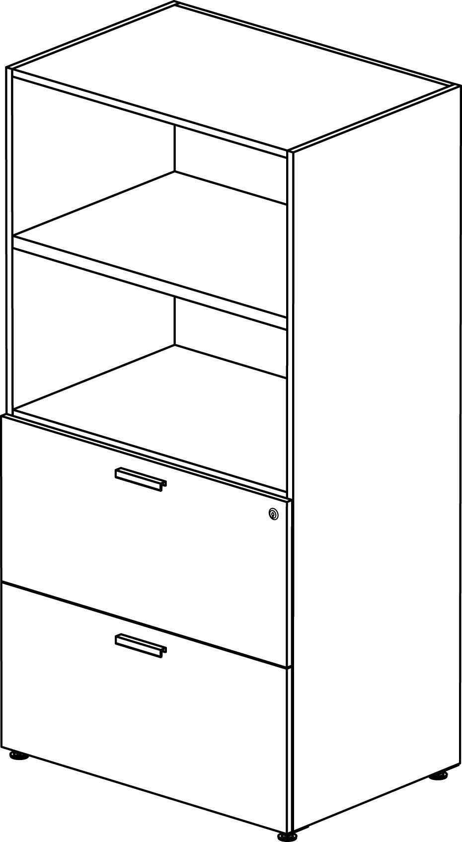 Open Top Drawers Below